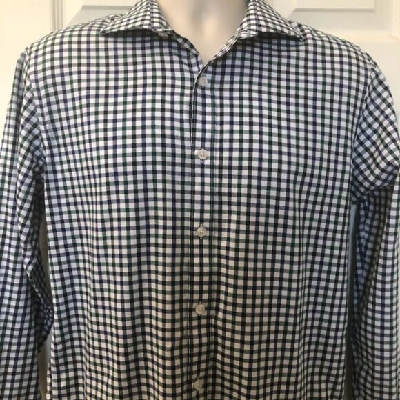 Esquire Men's Plaid Non Iron Casual Button Down Shirt Long Sleeve Slim Fit 15.5 - Picture 5 of 12